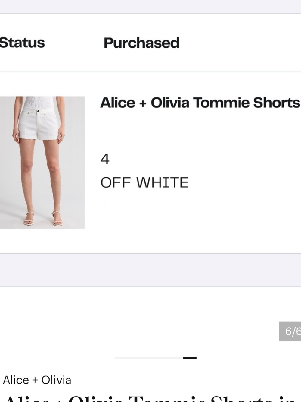 Alice + Olivia Tommie Shorts in Off White - Picture 3 of 5
